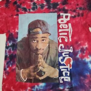 Poetic Justice Tu-Pac Movie Red Tie-Dye Short Sleeve T-Shirt Men's Size L